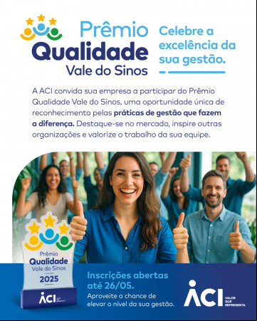 ACI lança Prêmio Qualidade Vale do Sinos, que vai reconhecer empresas em busca constante da excelência